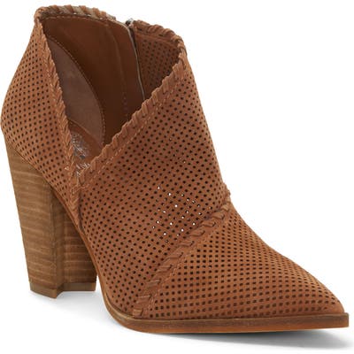 Vince Camuto Lamorna Perforated Pointy Toe Bootie, Brown
