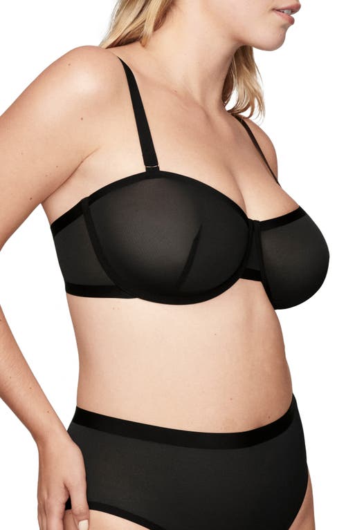 Shop Cuup The Balconette Mesh Underwire Bra In Black