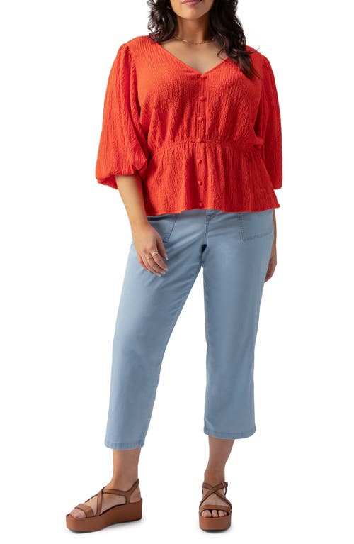 Shop Sanctuary Textured Peplum Top In Spicy Orange