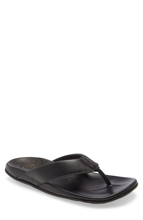 Shop Olukai 'auinala Flip Flop In Black/black