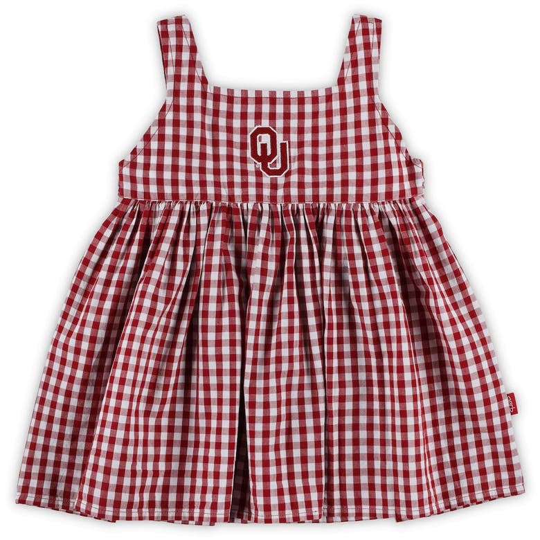 Garb Kids' Girls Toddler  Crimson Oklahoma Sooners Cara Woven Gingham Dress