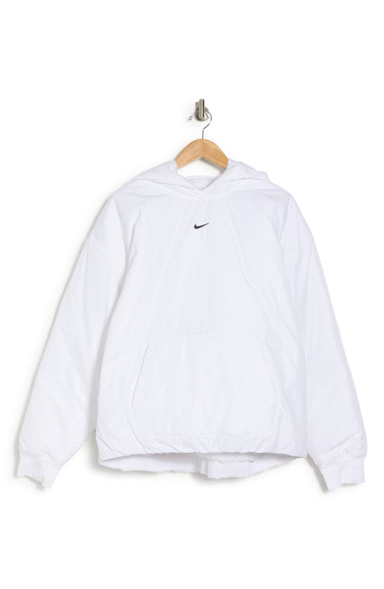 Nike Circa Insulated Pullover Hoodie In White/ Black