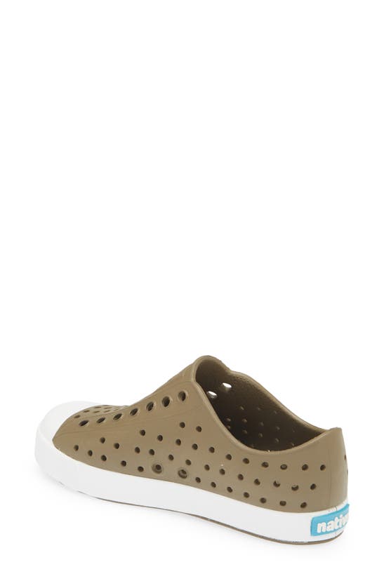Native Shoes Jefferson Water Friendly Slip-on Vegan Sneaker In Utili Green/ Shell White