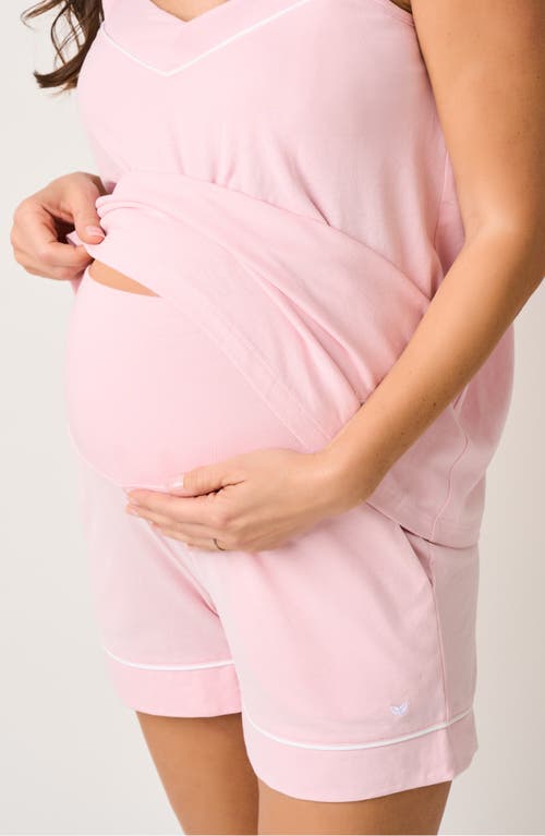 Luxe Pima Cotton Maternity Shorts in Pink