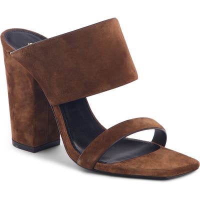 Saint Laurent Oak Double Band Slide Sandal - Brown