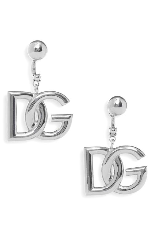 Dolce & Gabbana Logo Drop Back Earrings in Silver at Nordstrom