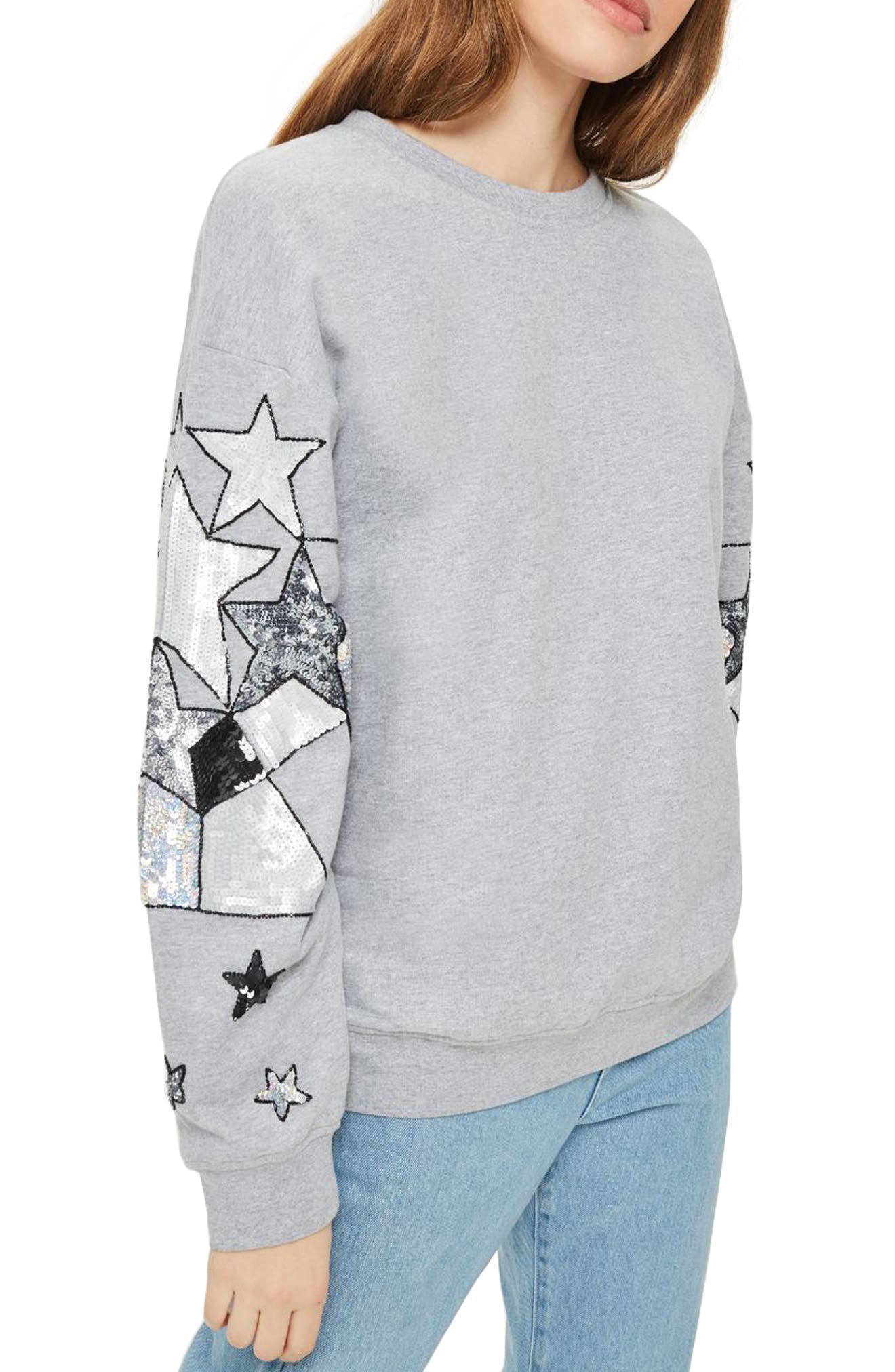 star sleeve sweatshirt