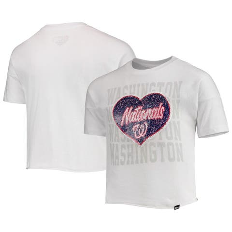 Women's New Era White Washington Nationals Henley T-Shirt