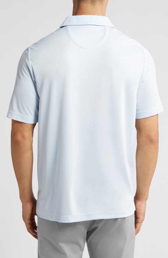 Johnston & Murphy Bird's Eye Quarter Zip Polo In Light Blue