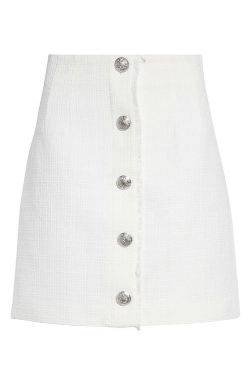 Veronica Beard Melia Tweed Button Front Skirt In Off White