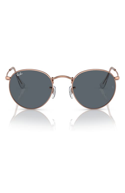 Ray Ban Ray-ban 47mm Round Sunglasses In Blue/rose Gold