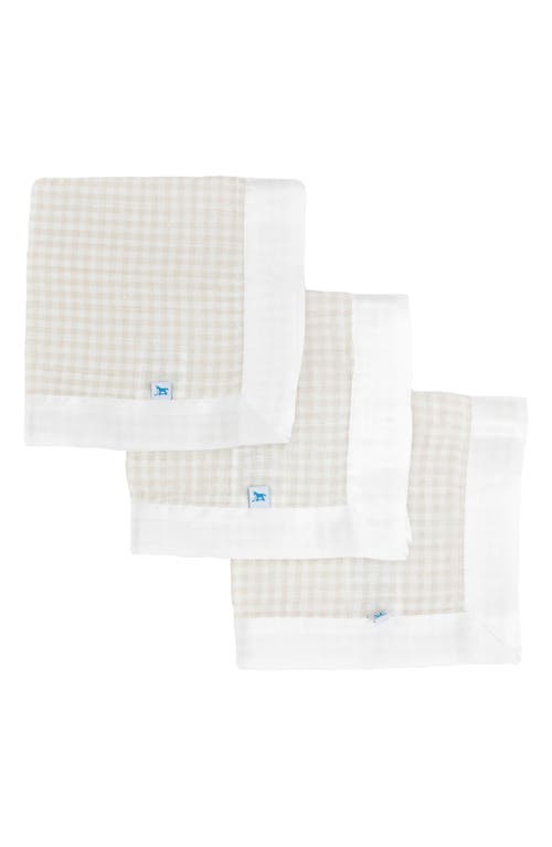 little unicorn 3-Pack Print Cotton Muslin Blankets in Tan Gingham at Nordstrom