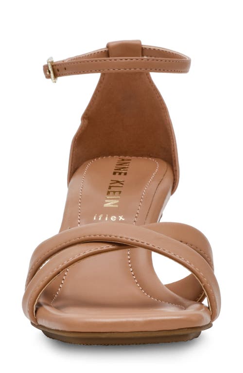 Shop Anne Klein Joss Ankle Strap Kitten Heel Sandal In Tan