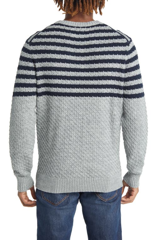 Shop The Normal Brand Cotton Piqué Sweater In Grey/navy