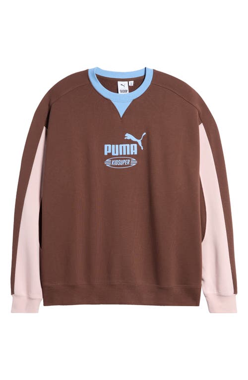 PUMA x KidSuper Crewneck Sweatshirt in Espresso Brown 