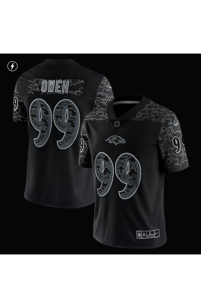 Nike Men's Nike Odafe Oweh Black Baltimore Ravens RFLCTV Limited Jersey ...