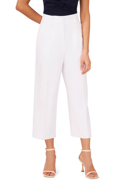 halogen(r) Pleated Crop Wide Leg Trousers in Bright White