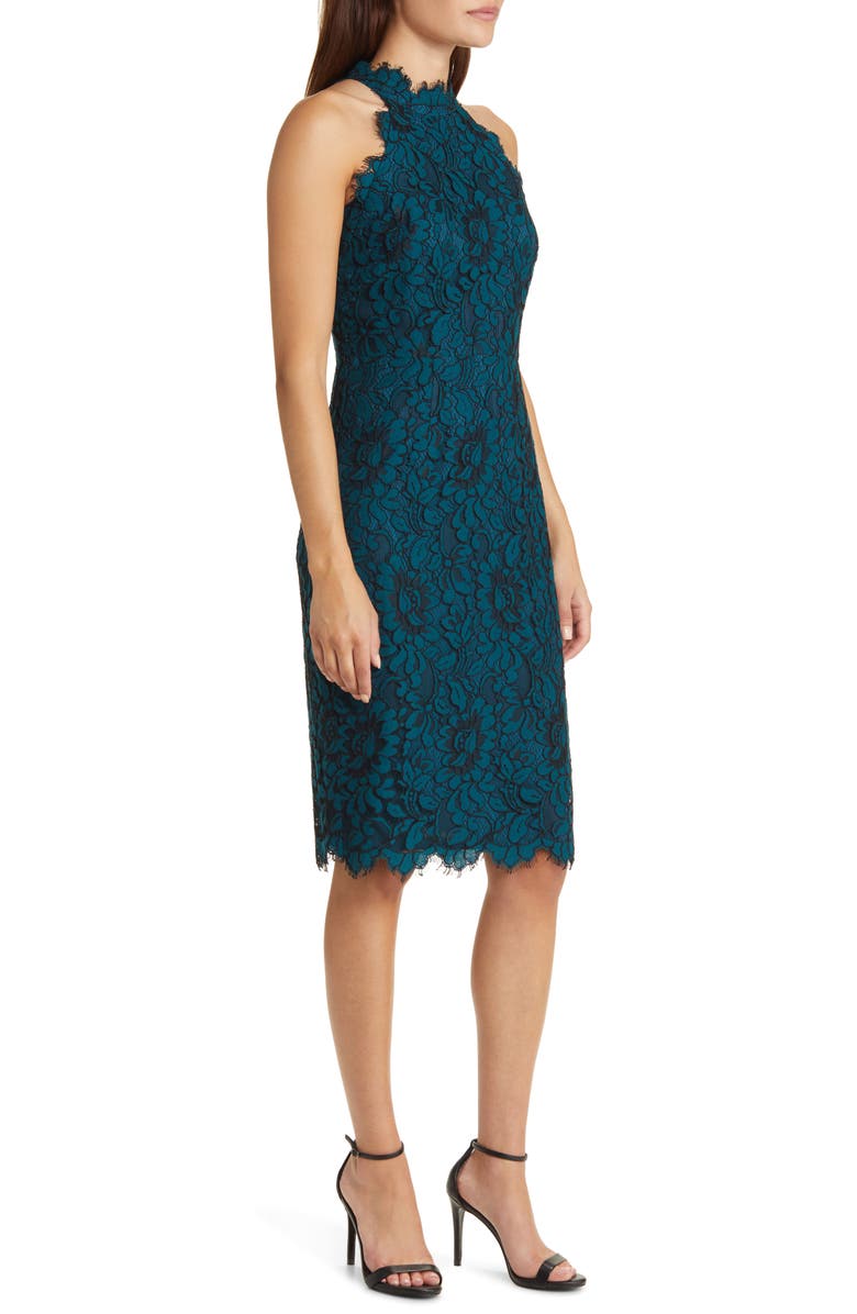 Eliza J Mock Neck Lace Sheath Dress | Nordstrom