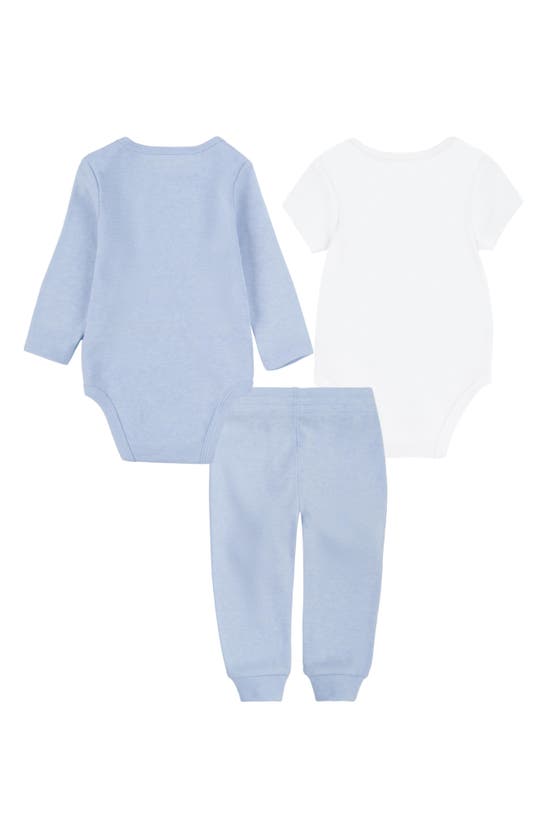 Shop Nike Solid 3-piece Bodysuits & Joggers Set In Cobalt Bliss Heather