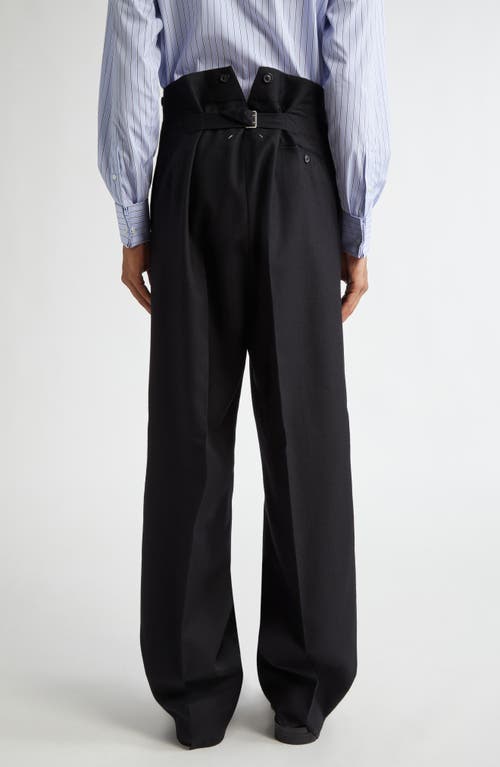 Shop Maison Margiela High Waist Wool Trousers In Black