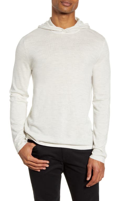 Vince Wool & Cashmere Pullover Hoodie in Heather White at Nordstrom, Size X-Large