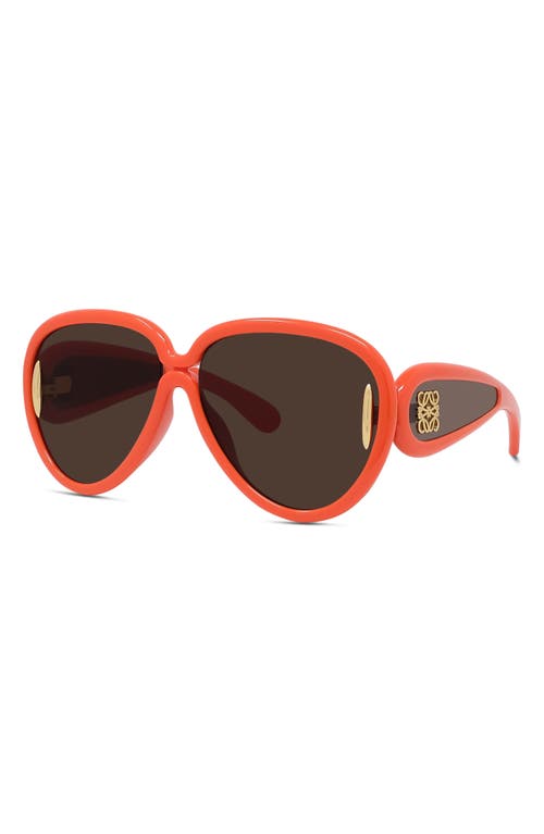 Shop Loewe X Paula's Ibiza 65mm Oversize Pilot Sunglasses In Shiny Orange/brown