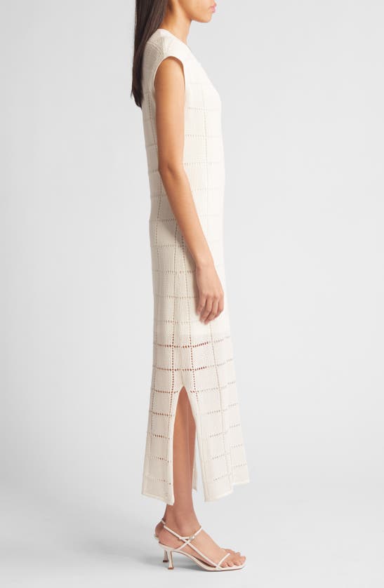 Shop Rails Ashley Pointelle Midi Sweater Dress In White