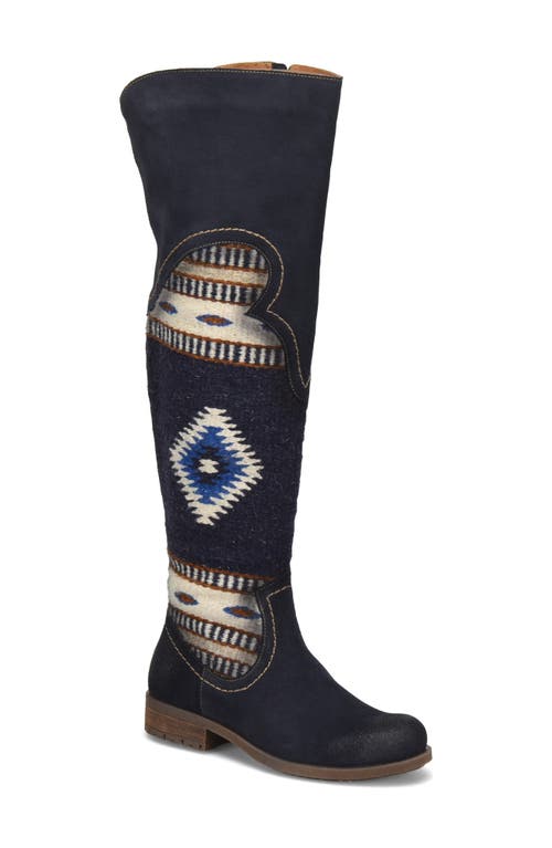 Lucero Over the Knee Boot in Navy Combo