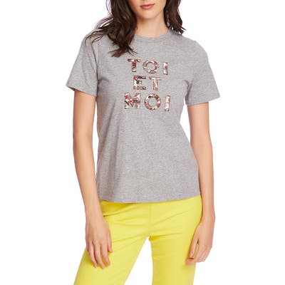 Court & Rowe Embroidered Tee, Grey