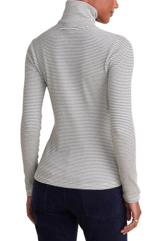 Shop Vineyard Vines Heritage Rib Turtleneck In Stripe - Marshmallow