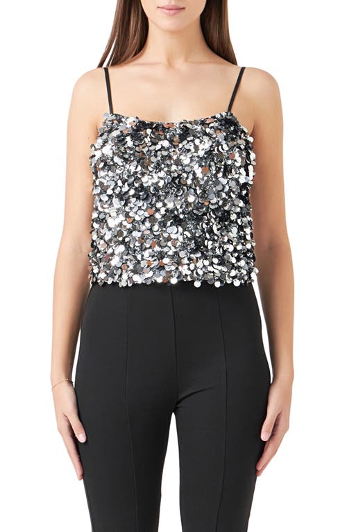 Endless Rose Sequin Camisole Silver at Nordstrom,