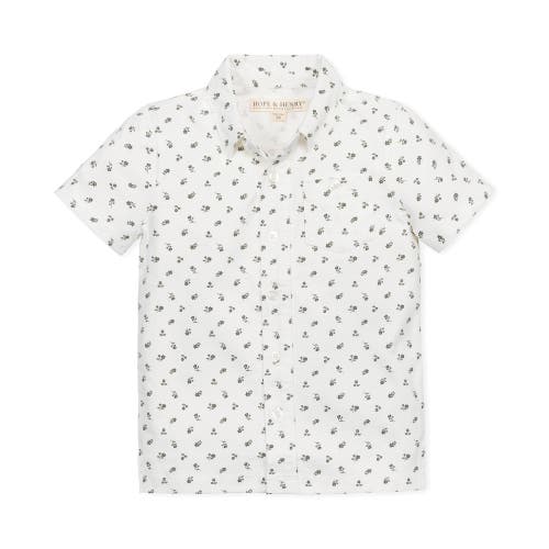 Shop Hope & Henry Baby Boys' Organic Jersey Button Down Shirt, Infant In Provence Ditsy Floral