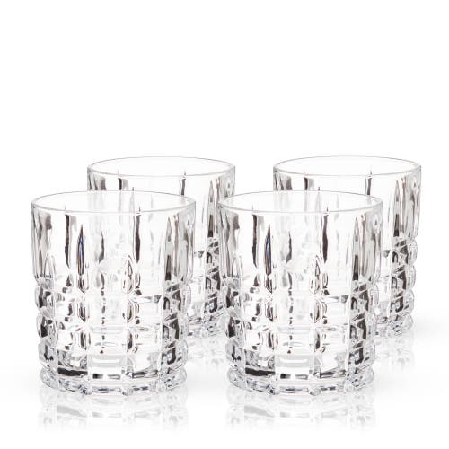 Shop Viski Highland Crystal Dof Tumblers Set Of 4 In Clear