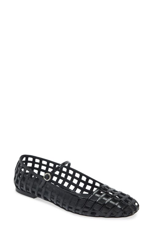 Aeyde Uma Caged Cut-out Patent-leather Mary Jane Ballet Flats In Black