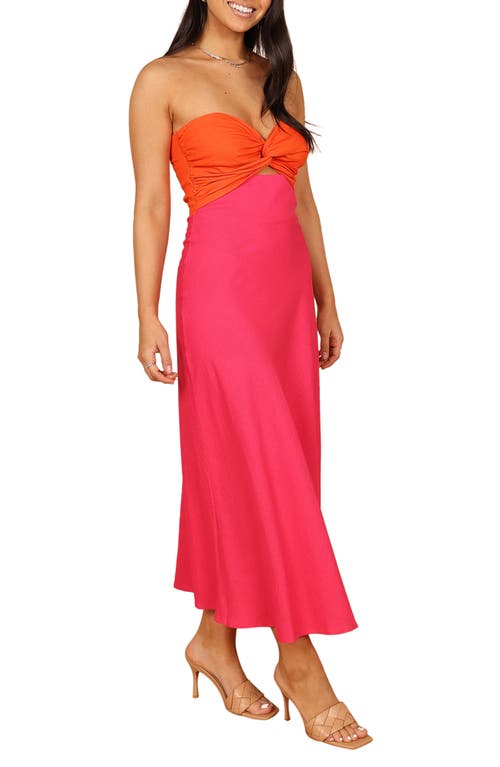 Petal And Pup Petal & Pup Rosetta Strapless Cotton & Linen Dress In Orange