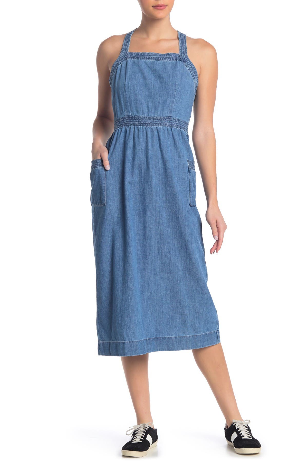 madewell denim apron dress