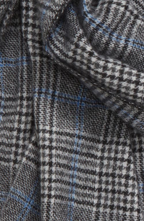 Andrew Stewart Glen Plaid Cashmere Scarf In Grey/black