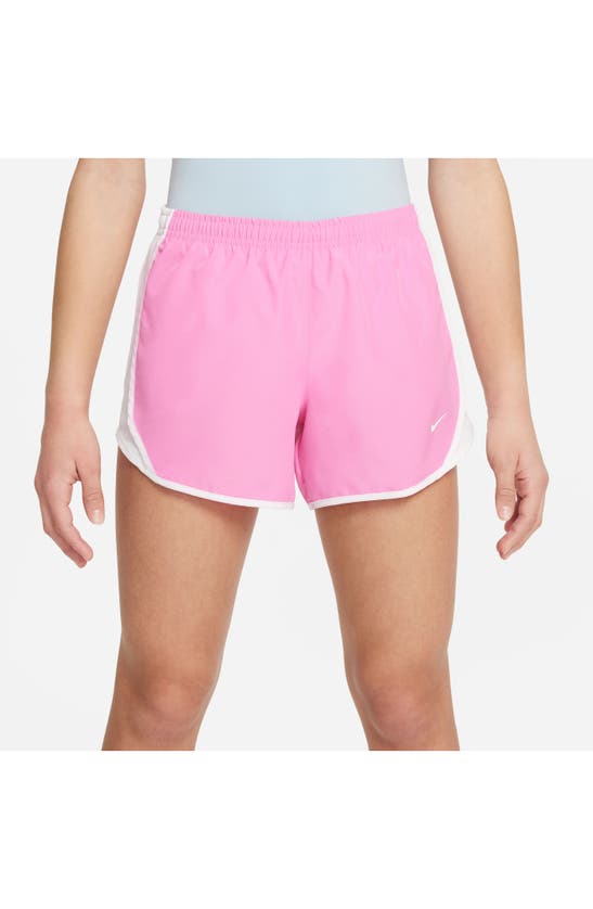 Shop Nike Kids' Dry Tempo Running Shorts In Playful Pink/ White/ White