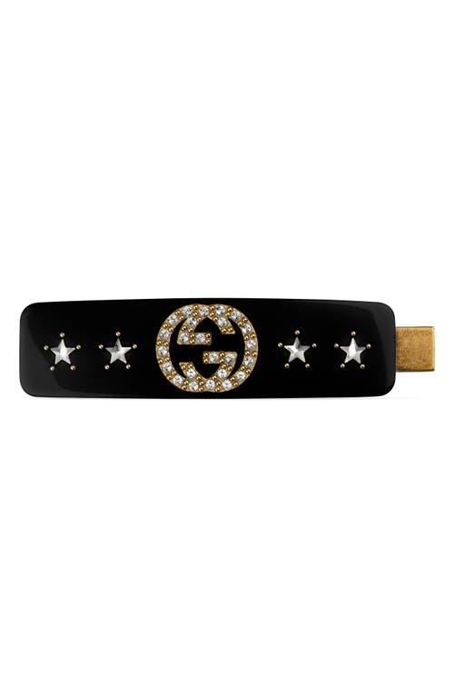 Gucci Gg Star Hair Clip In Gold/black