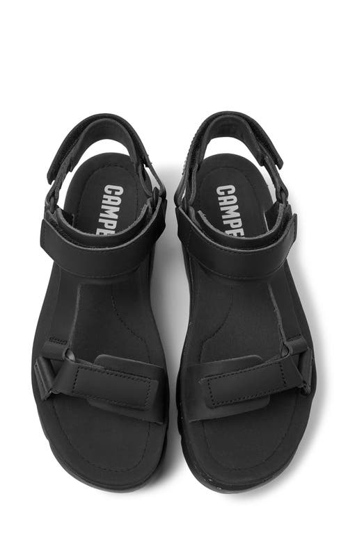 Camper Oruga Up Platform Sport Sandal In Black/black