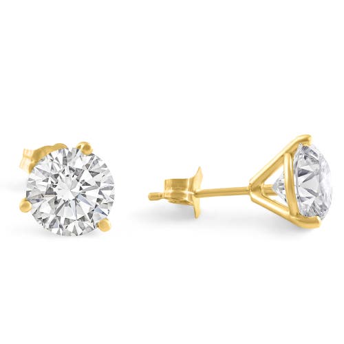 Shop Bliss Diamond 4 Ct Tw Round Lab Grown Ideal Cut Martini Diamond Studs 14k Gold In 14k Yellow Gold