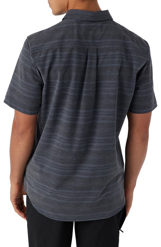 Shop O'neill Trvlr Traverse Stripe Upf 50+ Button-up Shirt In Black
