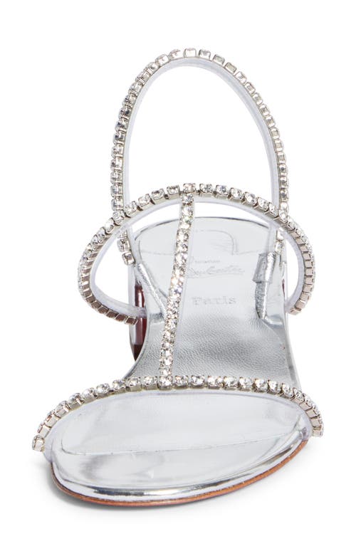 Shop Christian Louboutin Iza Queen Crystal Embellished Sandal In Silver/crystal