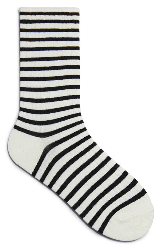 Shop & Other Stories Marnie Stripe Rib Socks In White Dusty Light