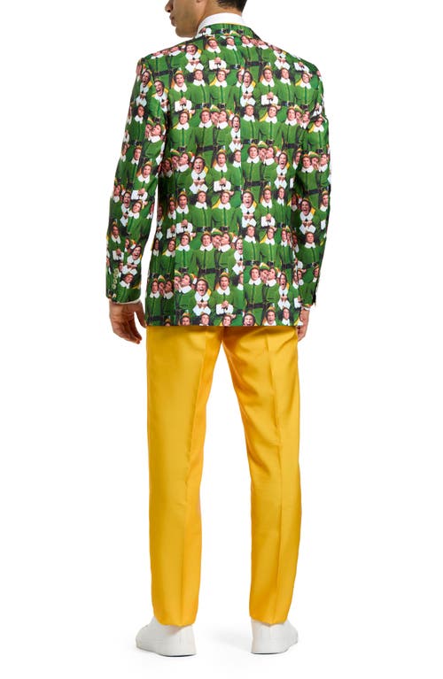 Shop Opposuits 'elf' Movie Print Two-piece Suit & Tie In Yellow