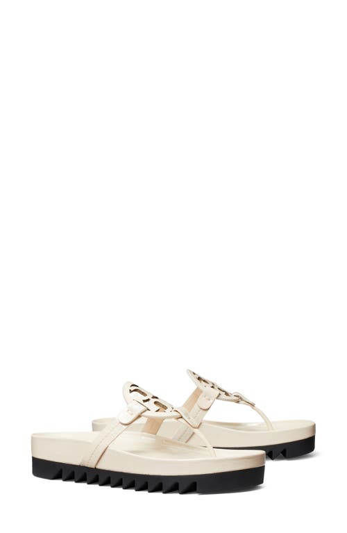 Tory Burch Miller Cloud Lug Sandal In New Cream/perfect Black