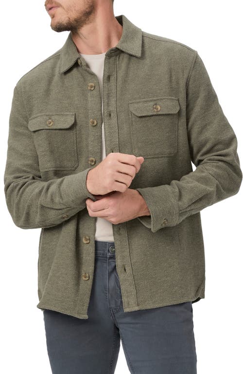 Paige Wilbur Cotton Twill Overshirt In Shaded Olive