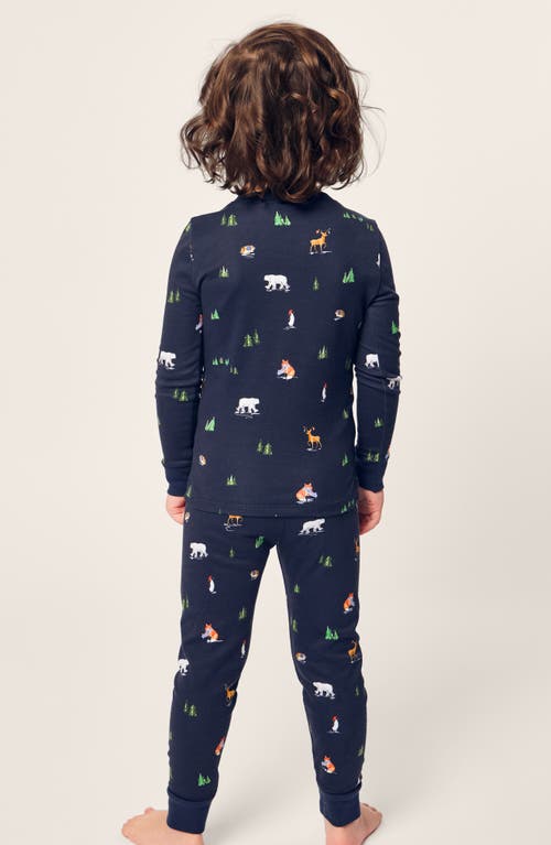 Shop Petite Plume Kids' Arctic Antics Snug Fitted Two-piece Pima Cotton Pajamas In Navy