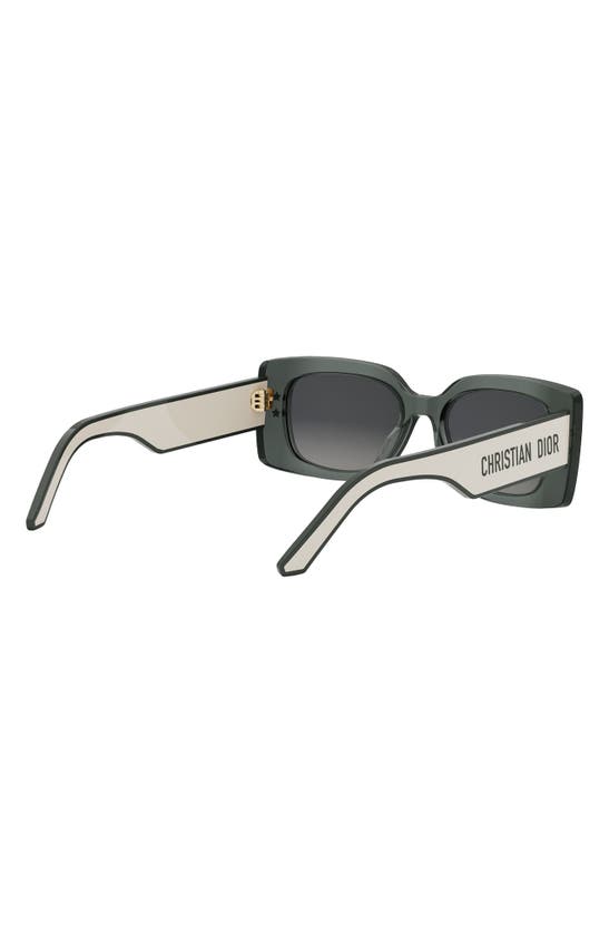 Shop Dior 'pacific S1u 53mm Geometric Sunglasses In Shiny Dark Green / Smoke