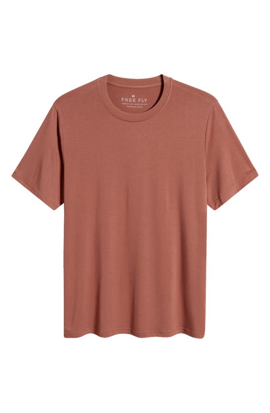 Shop Free Fly Motion Performance T-shirt In Redwood